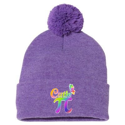 Cute Pi Day 314 Rainbow Butterfly Cutie Pi Pom Pom 12in Knit Beanie