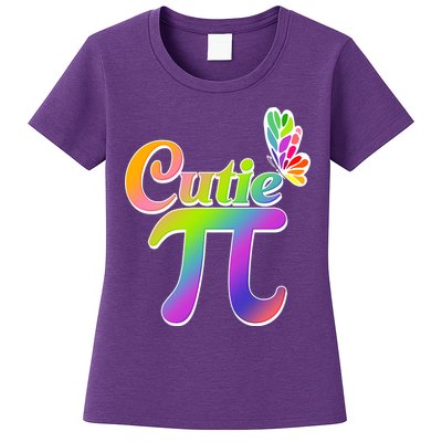 Cute Pi Day 314 Rainbow Butterfly Cutie Pi Womens T-Shirt