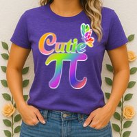 Cute Pi Day 314 Rainbow Butterfly Cutie Pi Womens T-Shirt