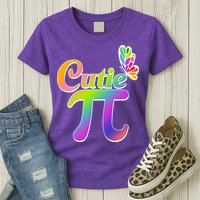 Cute Pi Day 314 Rainbow Butterfly Cutie Pi Womens T-Shirt