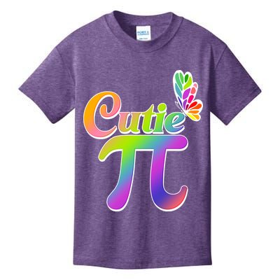 Cute Pi Day 314 Rainbow Butterfly Cutie Pi Kids T-Shirt