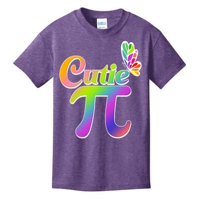 Cute Pi Day 314 Rainbow Butterfly Cutie Pi Kids T-Shirt