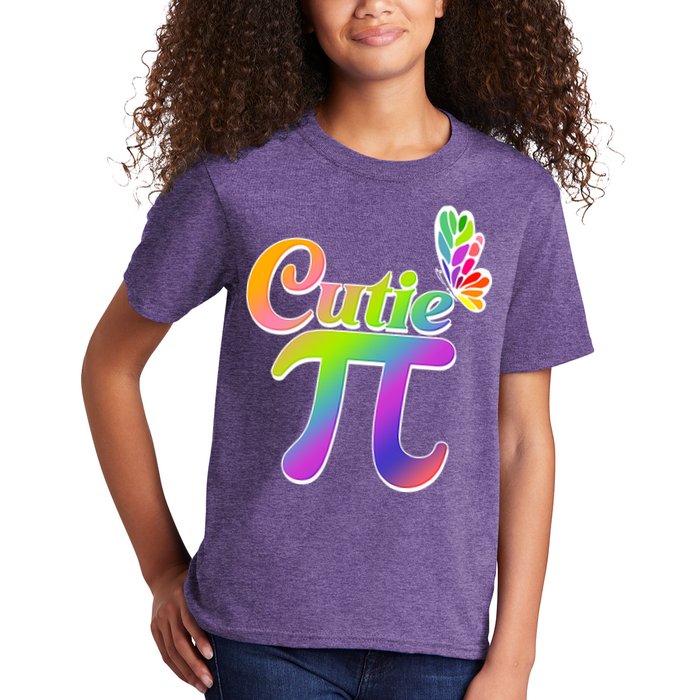 Cute Pi Day 314 Rainbow Butterfly Cutie Pi Kids T-Shirt