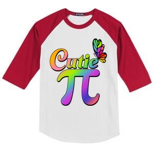 Cute Pi Day 314 Rainbow Butterfly Cutie Pi Kids Colorblock Raglan Jersey