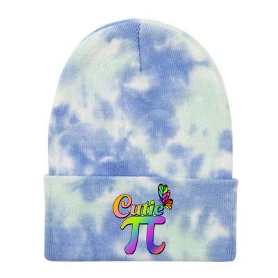 Cute Pi Day 314 Rainbow Butterfly Cutie Pi Tie Dye 12in Knit Beanie