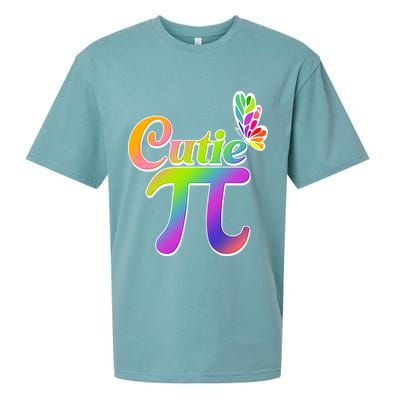 Cute Pi Day 314 Rainbow Butterfly Cutie Pi Sueded Cloud Jersey T-Shirt