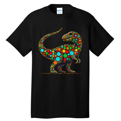 Colorful Polka Dot Dinosaur Happy Dot Day Gift Tall T-Shirt