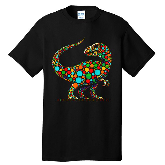 Colorful Polka Dot Dinosaur Happy Dot Day Gift Tall T-Shirt