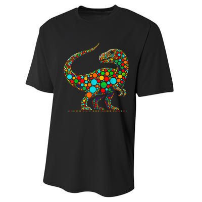 Colorful Polka Dot Dinosaur Happy Dot Day Gift Performance Sprint T-Shirt