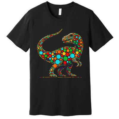 Colorful Polka Dot Dinosaur Happy Dot Day Gift Premium T-Shirt