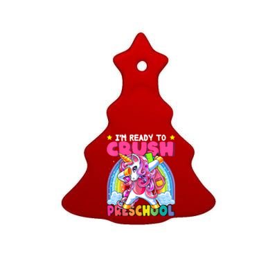 Crush Preschool Dabbing Unicorn Back To School Girl Gift Ceramic Tree Ornament