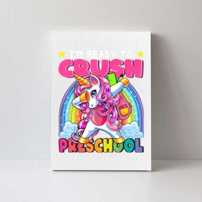 Crush Preschool Dabbing Unicorn Back To School Girl Gift Canvas