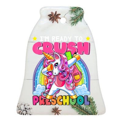 Crush Preschool Dabbing Unicorn Back To School Girl Gift Ceramic Bell Ornament