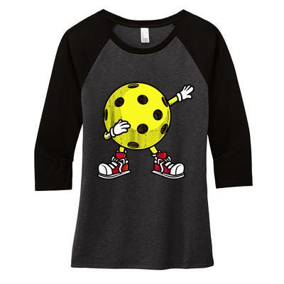 Cute Pickleball Design For Wo Dink Pickleball Player Women's Tri-Blend 3/4-Sleeve Raglan Shirt