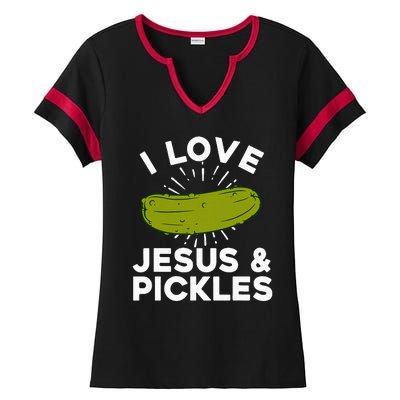 Cute Pickle Design For Women Jesus Pickle Lovers Ladies Halftime Notch Neck Tee