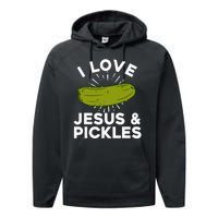 Cute Pickle Design For Women Jesus Pickle Lovers Performance Fleece Hoodie