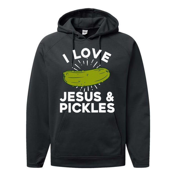 Cute Pickle Design For Women Jesus Pickle Lovers Performance Fleece Hoodie