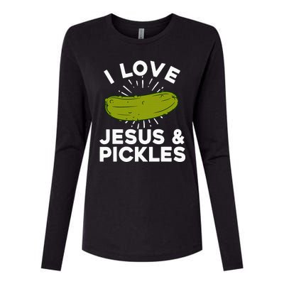 Cute Pickle Design For Women Jesus Pickle Lovers Womens Cotton Relaxed Long Sleeve T-Shirt