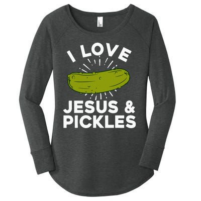 Cute Pickle Design For Women Jesus Pickle Lovers Women's Perfect Tri Tunic Long Sleeve Shirt