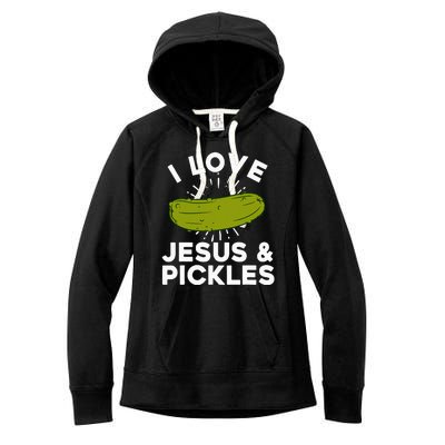 Cute Pickle Design For Women Jesus Pickle Lovers Women's Fleece Hoodie