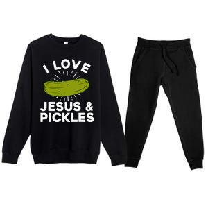 Cute Pickle Design For Women Jesus Pickle Lovers Premium Crewneck Sweatsuit Set