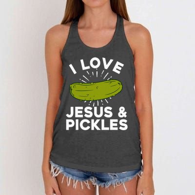 Cute Pickle Design For Women Jesus Pickle Lovers Women's Knotted Racerback Tank