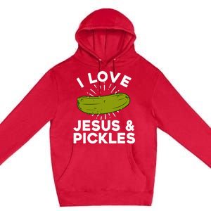 Cute Pickle Design For Women Jesus Pickle Lovers Premium Pullover Hoodie