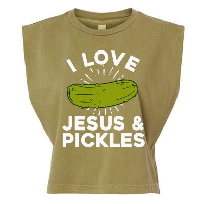 Cute Pickle Design For Women Jesus Pickle Lovers Garment-Dyed Women's Muscle Tee