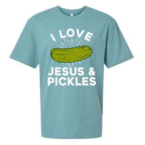 Cute Pickle Design For Women Jesus Pickle Lovers Sueded Cloud Jersey T-Shirt