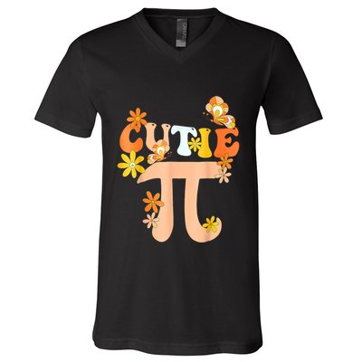 Cutie Pi Day Math Teacher V-Neck T-Shirt