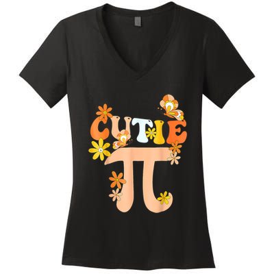 Cutie Pi Day Math Teacher Women's V-Neck T-Shirt