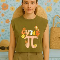 Cutie Pi Day Math Teacher Garment-Dyed Women's Muscle Tee