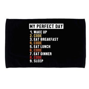 Coding Perfect Day Coder Engineer Software Developer Microfiber Hand Towel