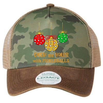 Christmas Pickleball Deck The Halls With Pickleballs Legacy Tie Dye Trucker Hat