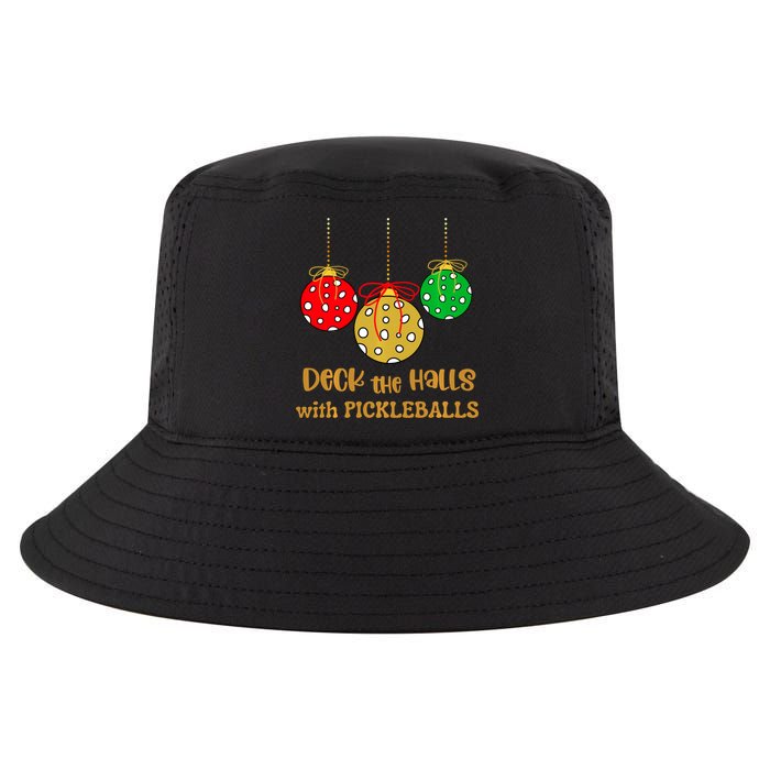 Christmas Pickleball Deck The Halls With Pickleballs Cool Comfort Performance Bucket Hat