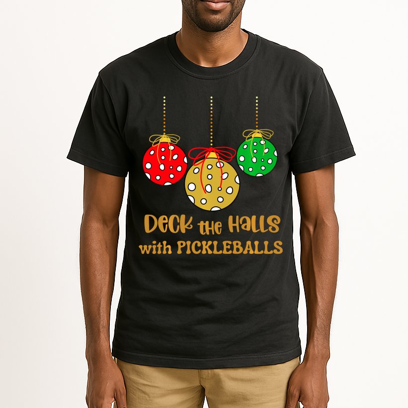 Christmas Pickleball Deck The Halls With Pickleballs Tall T-Shirt