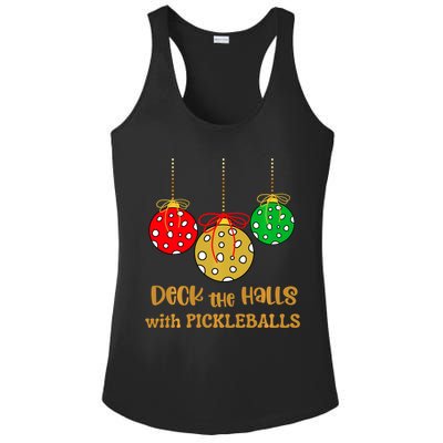 Christmas Pickleball Deck The Halls With Pickleballs Ladies PosiCharge Competitor Racerback Tank