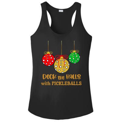 Christmas Pickleball Deck The Halls With Pickleballs Ladies PosiCharge Competitor Racerback Tank