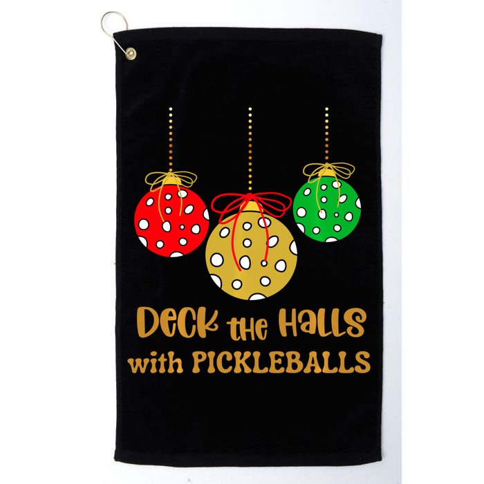 Christmas Pickleball Deck The Halls With Pickleballs Golf Towel