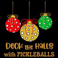 Christmas Pickleball Deck The Halls With Pickleballs Cropped Pullover Crew