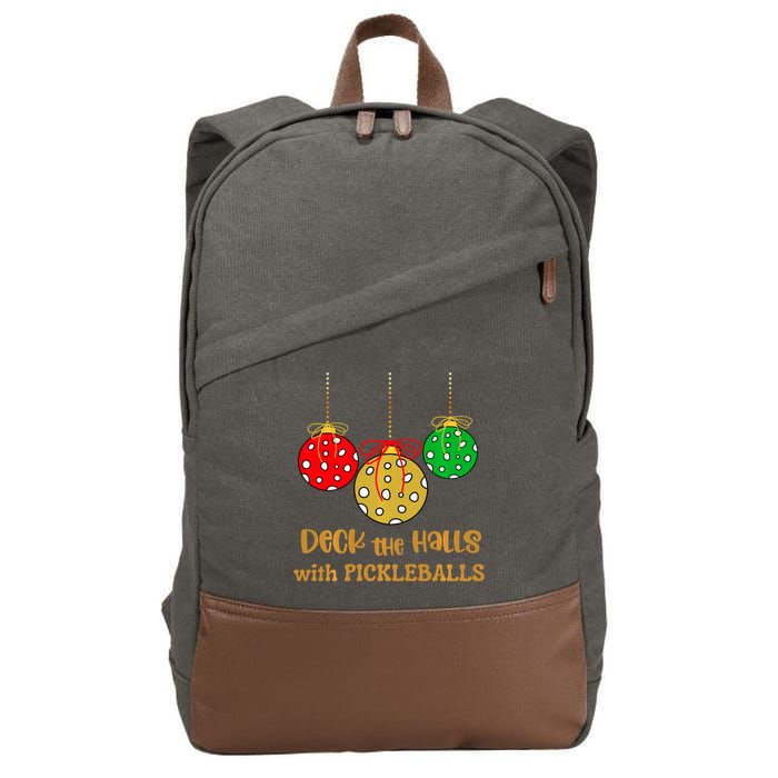 Christmas Pickleball Deck The Halls With Pickleballs Cotton Canvas Backpack