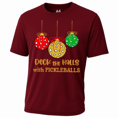 Christmas Pickleball Deck The Halls With Pickleballs Performance Shirt