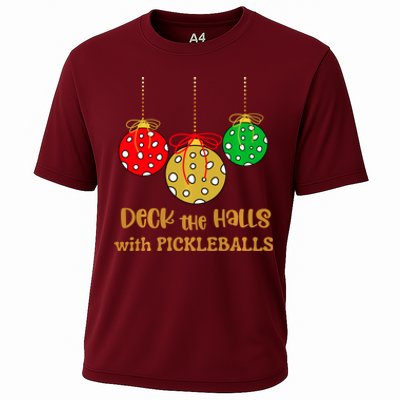 Christmas Pickleball Deck The Halls With Pickleballs Cooling Performance Crew T-Shirt