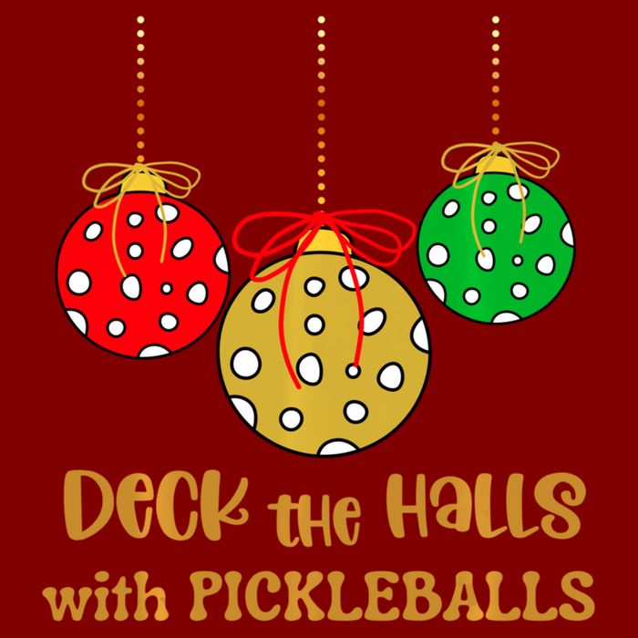 Christmas Pickleball Deck The Halls With Pickleballs Performance Shirt