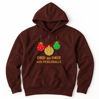 Christmas Pickleball Deck The Halls With Pickleballs Hoodie