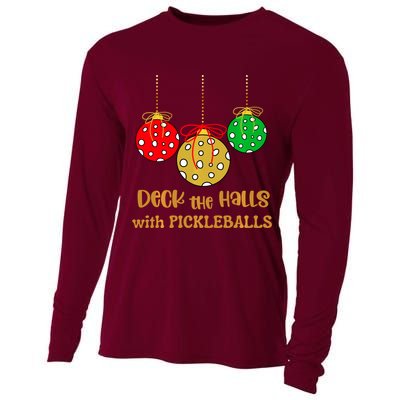 Christmas Pickleball Deck The Halls With Pickleballs Cooling Performance Long Sleeve Crew