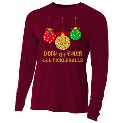 Christmas Pickleball Deck The Halls With Pickleballs Cooling Performance Long Sleeve Crew