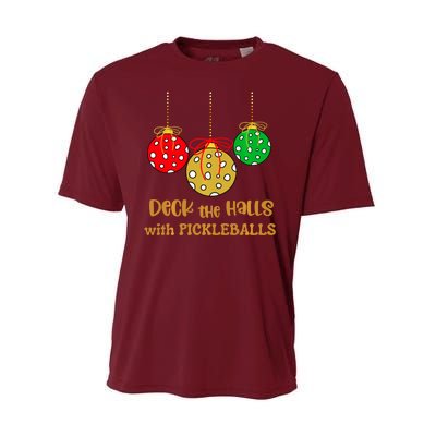 Christmas Pickleball Deck The Halls With Pickleballs Performance Sprint T-Shirt