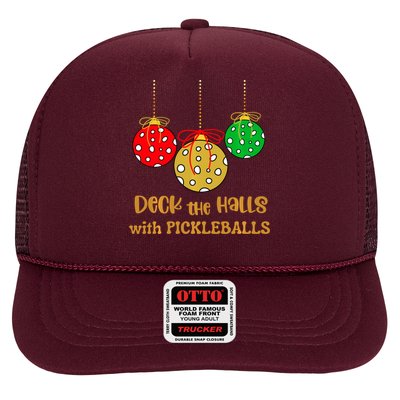 Christmas Pickleball Deck The Halls With Pickleballs Trucker Hat