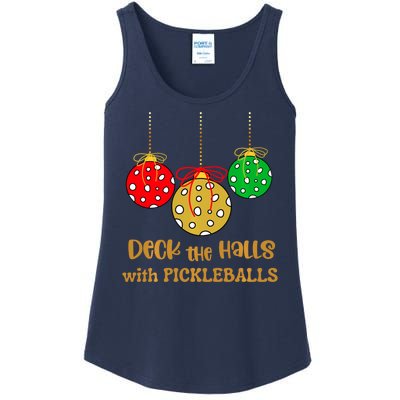 Christmas Pickleball Deck The Halls With Pickleballs Ladies Essential Tank